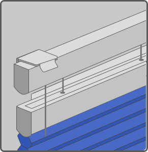 plissegordijn kiep wandsteun